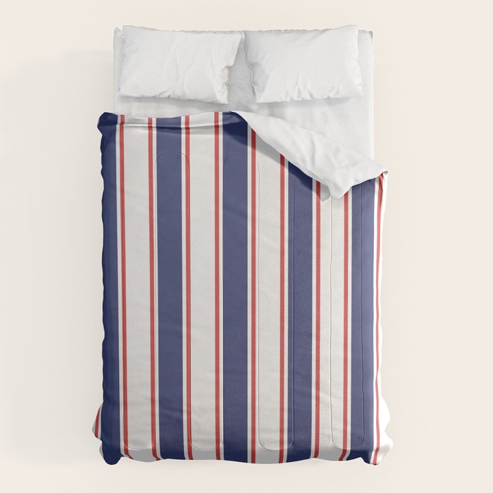 Nautical Red And Blue Stripes 2 Comforter