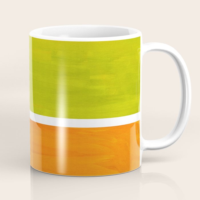 Retro Lime Green Minimalist Abstract Color Block Rothko Midcentury Modern Art Coffee Mug