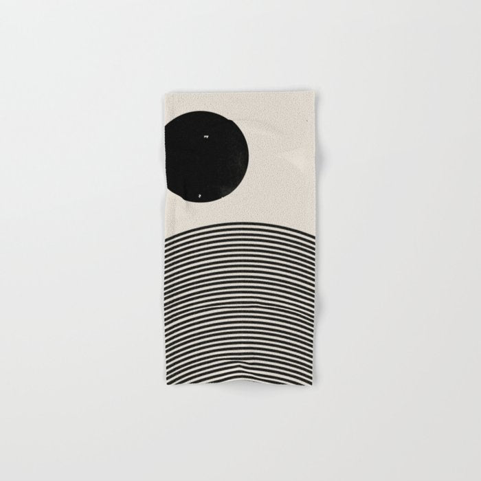 Woodblock Art, Mid Century Illustration Bath Towel