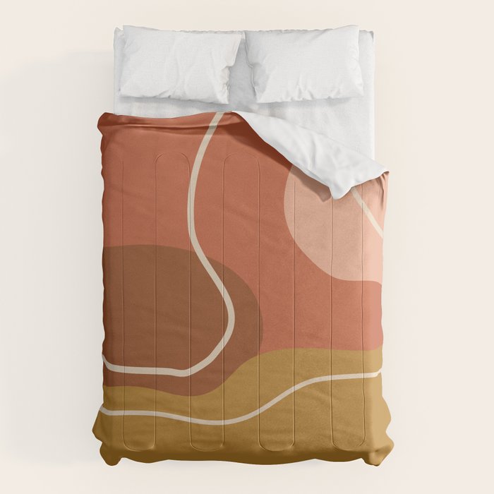 Abstract Organic Shapes In Zen Desert Color  Comforter