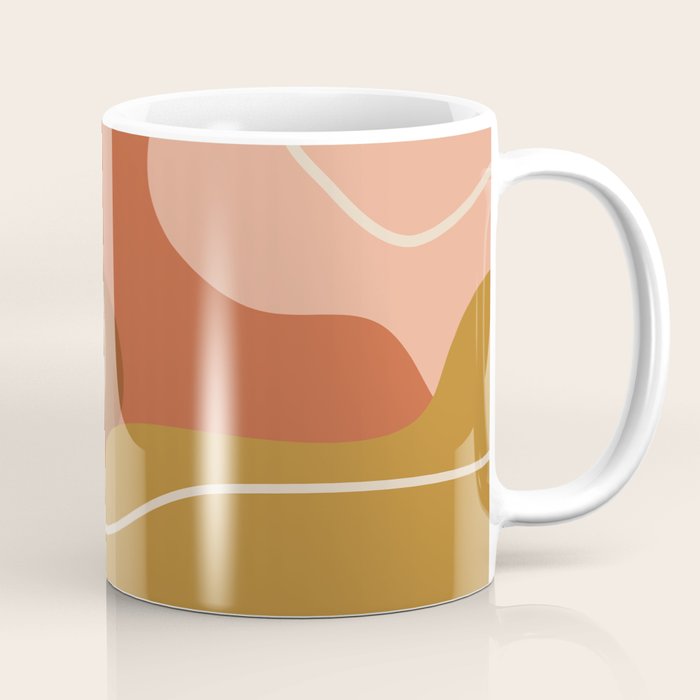 Abstract Organic Shapes In Zen Desert Color  Coffee Mug