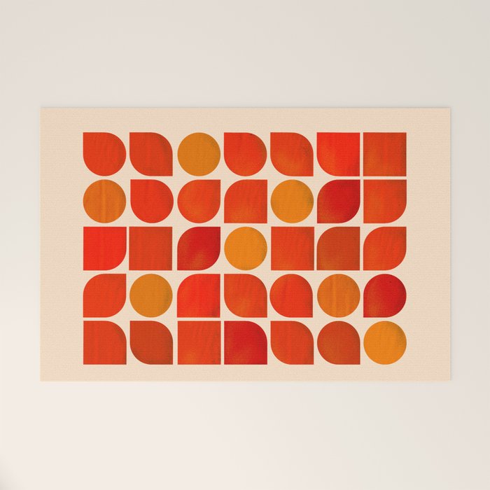 Fun Geometry - Mid-Century Abstract Welcome Mat