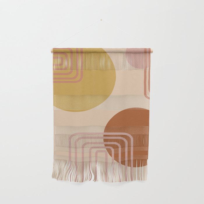 Modern Desert Abstract Shapes And Lines Wall Hanging