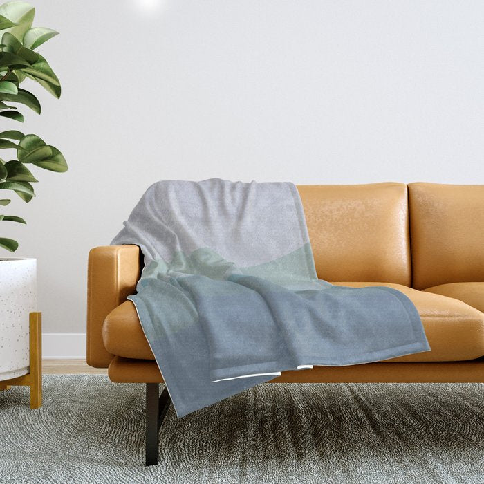 Calming Ocean Waves In Soft Dusty Pastels Throw Blanket