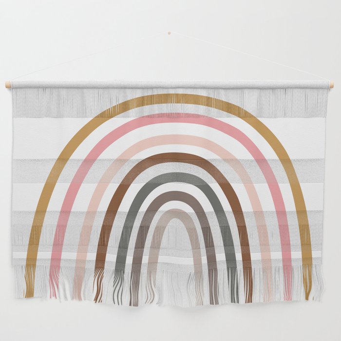 Whimsical Rainbow In Earthy Colors Wall Hanging