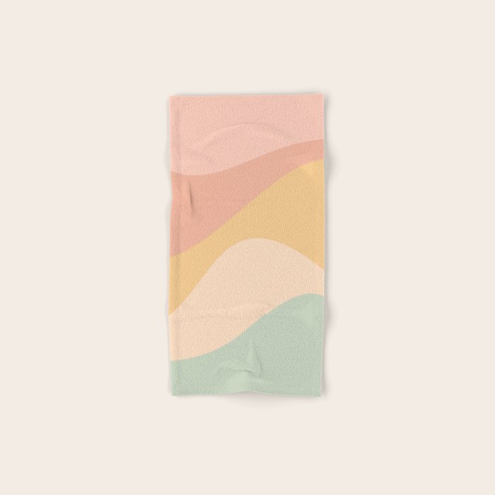 Abstract Color Waves - Neutral Pastel Bath Towel