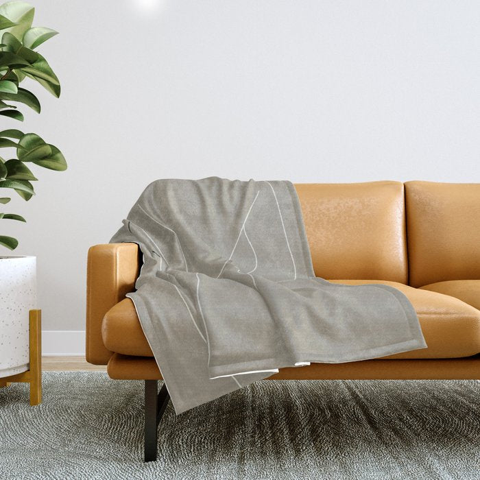 Minimal Line Art Woman Figure Iii Throw Blanket