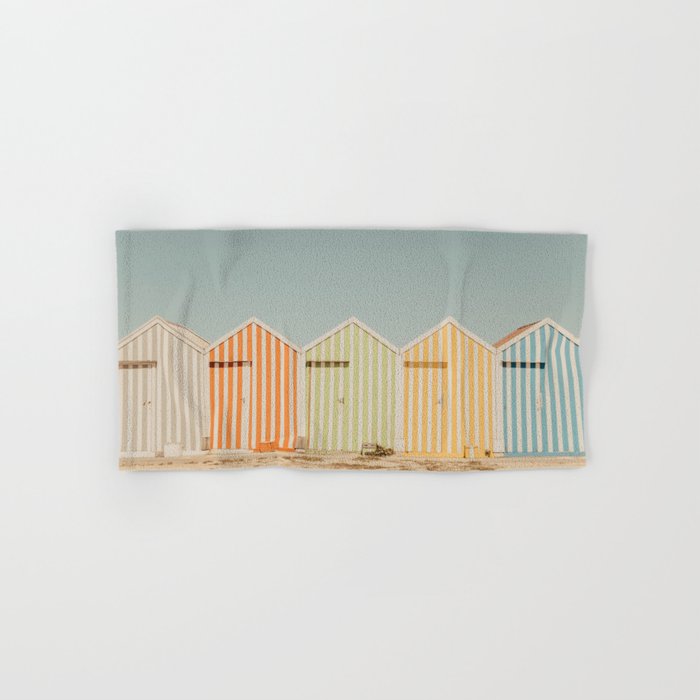 Pastel Candy Striped Beach Huts - Summer Beach Photography By Ingrid Beddoes Bath Towel