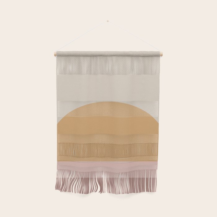 Minimal Retro Sunset - Earthy Neutral Wall Hanging