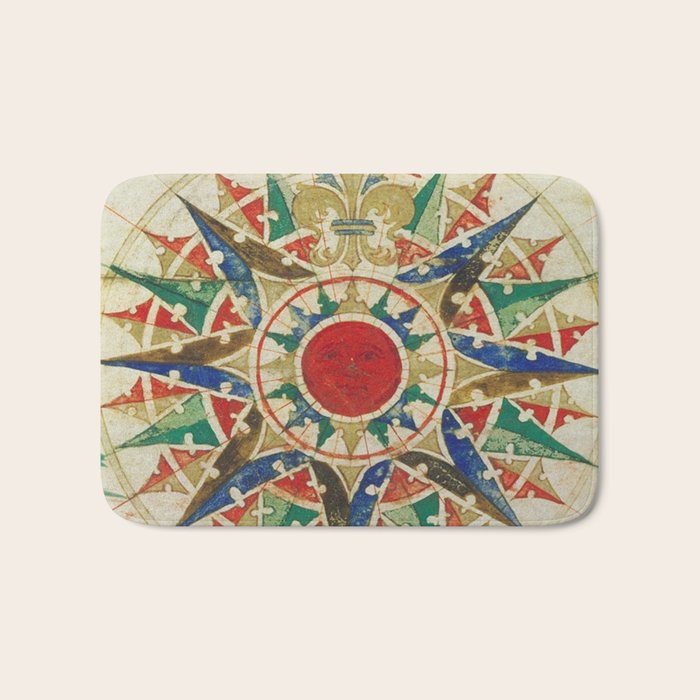 Vintage Compass Rose Diagram (1502) Bath Mat