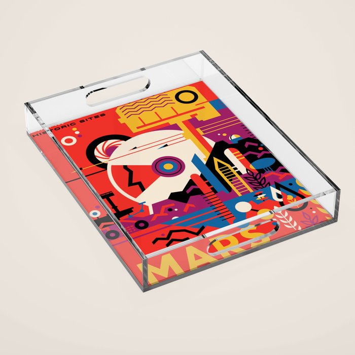 Nasa Retro Space Travel Poster #9 Mars Acrylic Tray