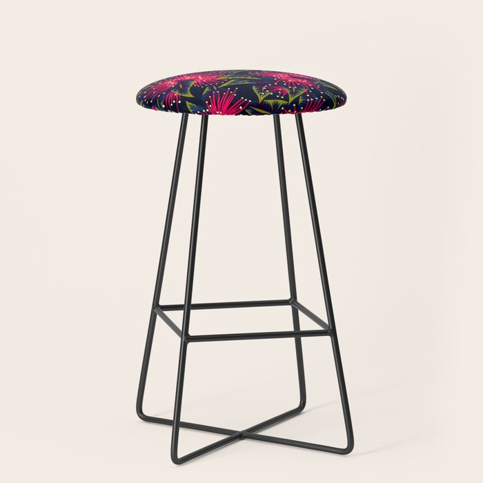 New Zealand Rata Floral Print (Night) Stool