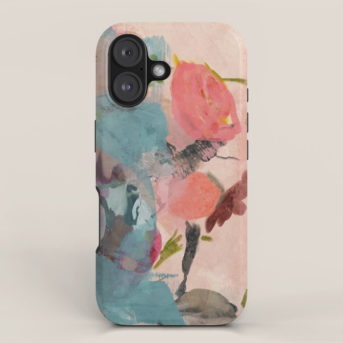 Pink Summer Roses 3 Triptych Abstract Iphone Case