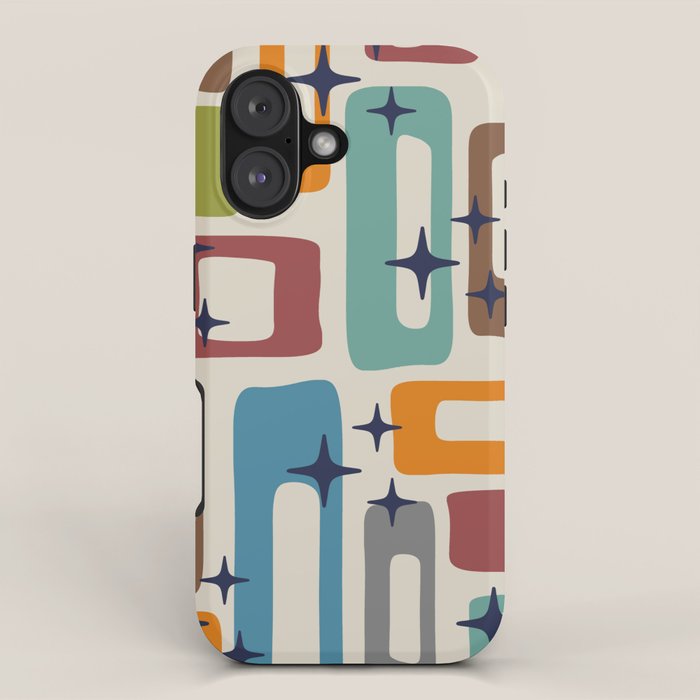 Retro Mid Century Modern Abstract Pattern 224 Atomic Googie Iphone Case