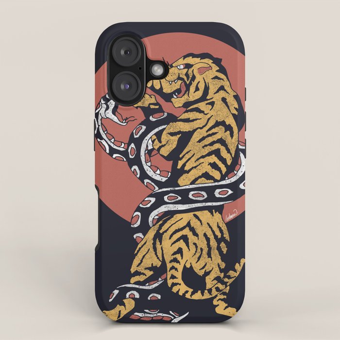 Classic Tattoo Snake Vs Tiger Iphone Case