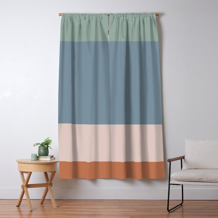 Contemporary Color Block Xi Window Curtain