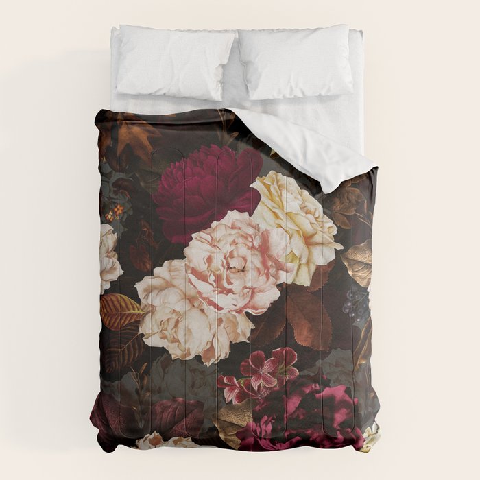 Vintage & Shabby Chic - Midnight Rose And Peony Garden Comforter