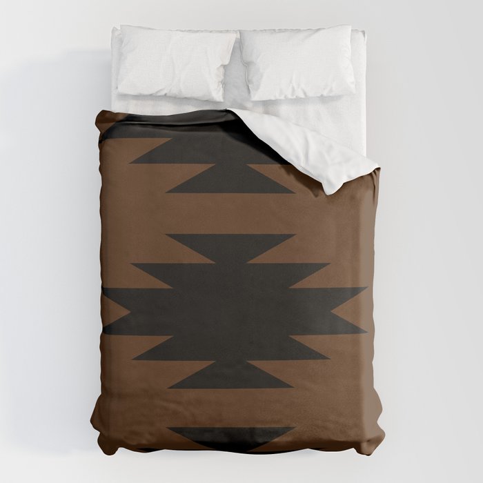 Geometric Southwestern Minimalism - Earthy Burnt Orange Duvet Cover