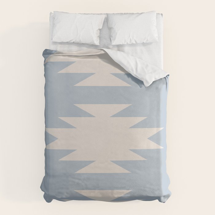 Geometric Southwestern Minimalism - Soft Sky Blue Duvet Cover