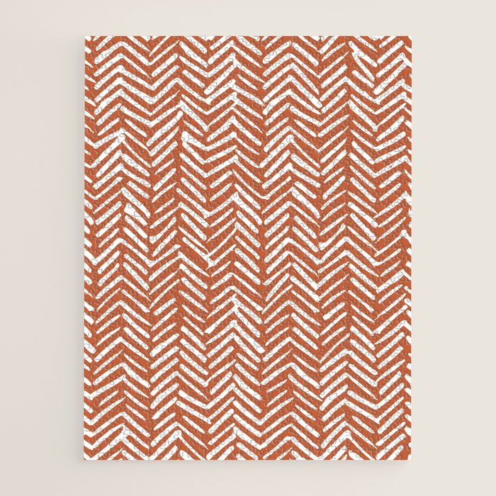 Boho, Abstract, Herringbone, Pattern, Terracotta Jigsaw Puzzle