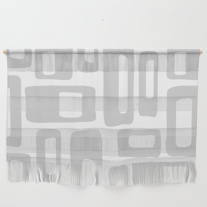 Retro Mid Century Modern Abstract Pattern 731 Winter Gray Wall Hanging