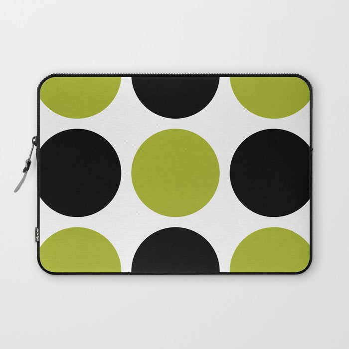 Mid Century Modern Scandinavian Decor Black And Chartreuse Laptop Sleeve