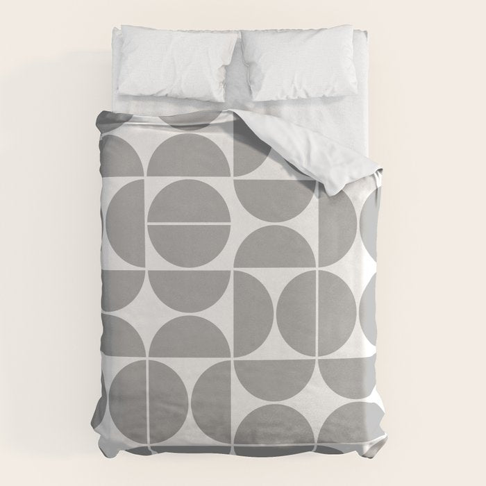 Mid Century Modern Geometric 04 Grey Duvet Cover