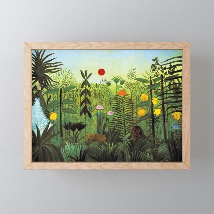 Henri Rousseau "Exotic Landscape With Lion And Lioness In Africa" Mini Art Print