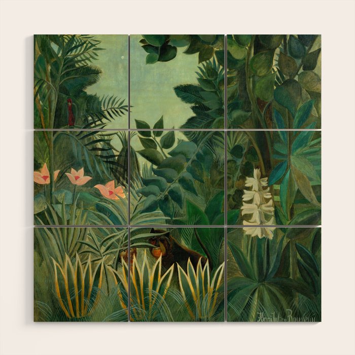 Henri Rousseau "The Equatorial Jungle" Wood Wall Art