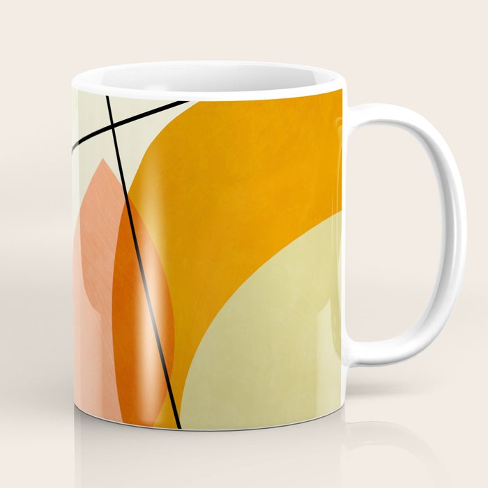 Mid Century Geometric Shapes Painted Abstract Iii Coffee Mug