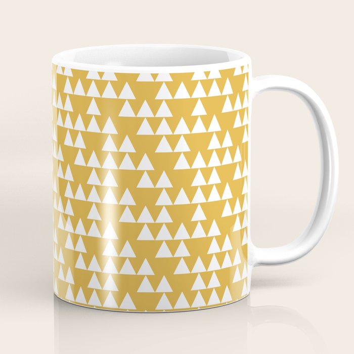 Festive Mustard Yellow, Triangles  Coffee Mug