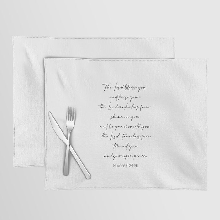 The Lord Bless You  - Numbers 6:24-26 Placemat