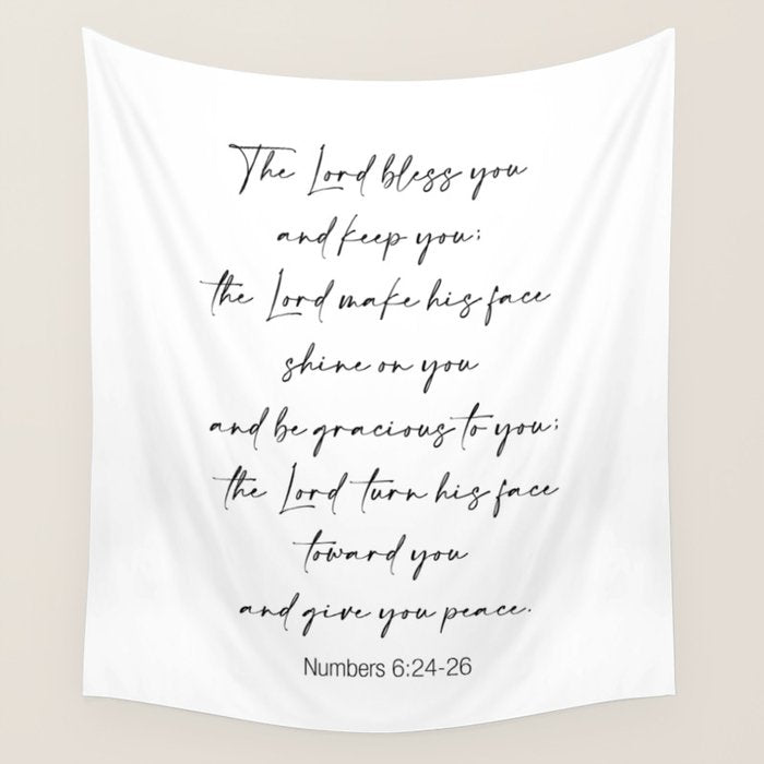 The Lord Bless You  - Numbers 6:24-26 Wall Tapestry