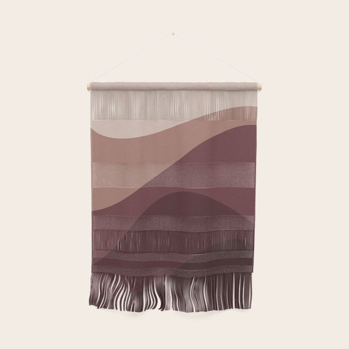 Abstract Color Waves Vi Neutral Red Tones Wall Hanging
