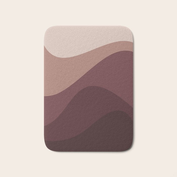 Abstract Color Waves Vi Neutral Red Tones Bath Mat