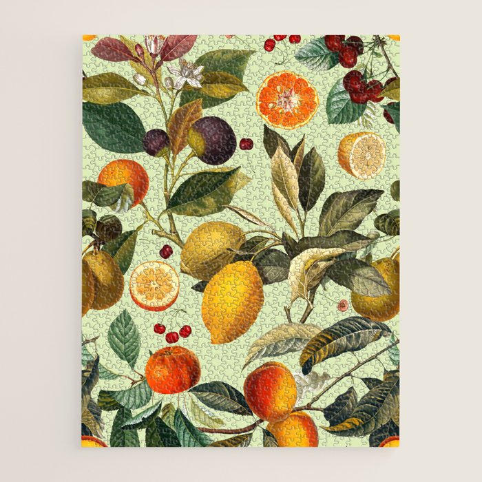 Vintage Fruit Pattern Xiii Jigsaw Puzzle