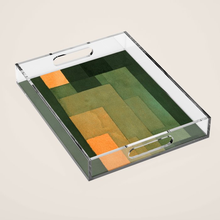 Paul Klee "Tower In Orange And Green 1922" Acrylic Tray