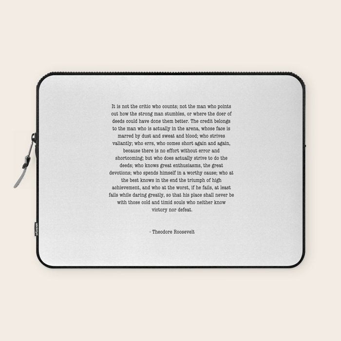 Man In The Arena Theodore Roosevelt Laptop Sleeve