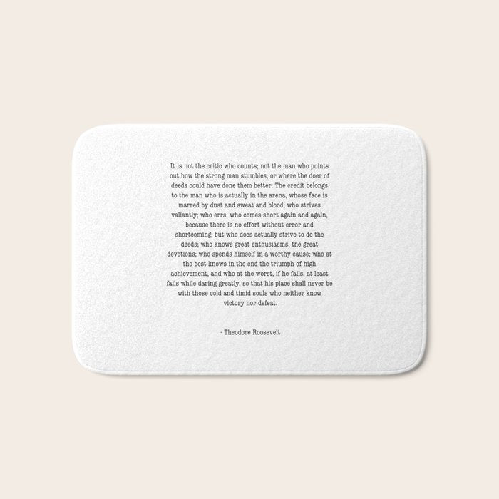 Man In The Arena Theodore Roosevelt Bath Mat