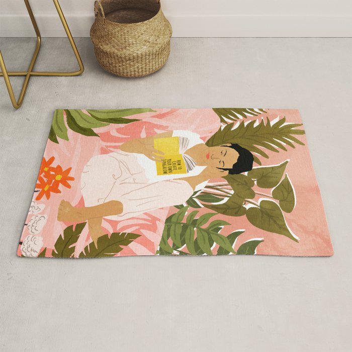 Plant Lady & The Urban Junglow | Blush Botanical Home DéCor | House Plants Bohemian Woman Bedroom  Rug