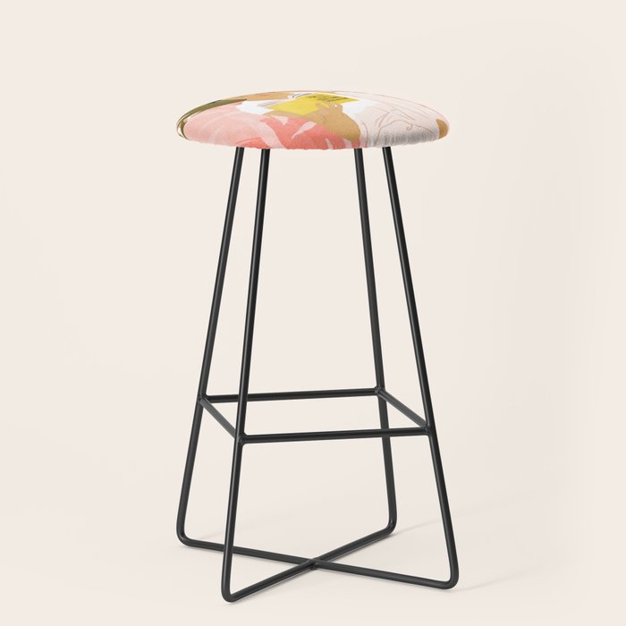 Plant Lady & The Urban Junglow | Blush Botanical Home DéCor | House Plants Bohemian Woman Bedroom  Stool