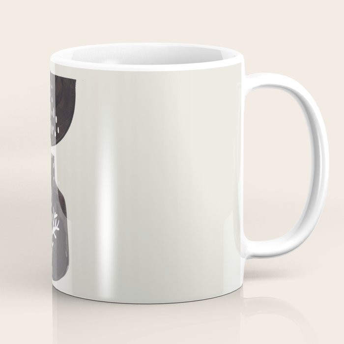Mid Century Minimalist Black Ink Tribal Vase Abstract Vase Shapes Floral Plant Coffee Mug