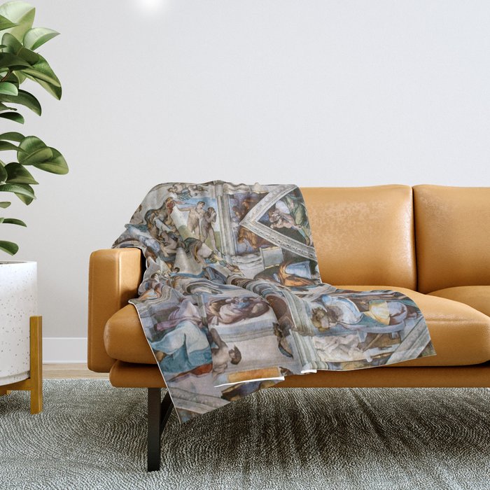 Sistine Chapel Ceiling Michelangelo Throw Blanket