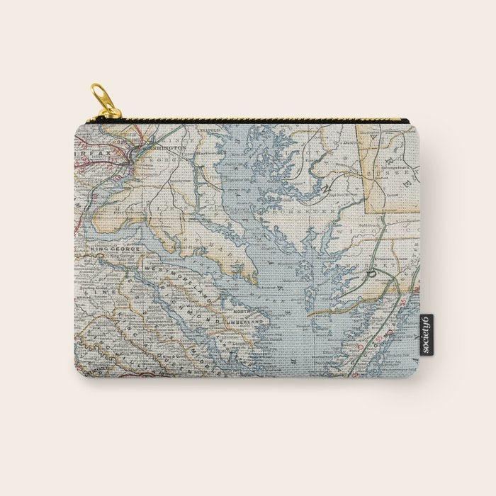 Vintage Map Of The Chesapeake Bay (1901) Carry All Pouch
