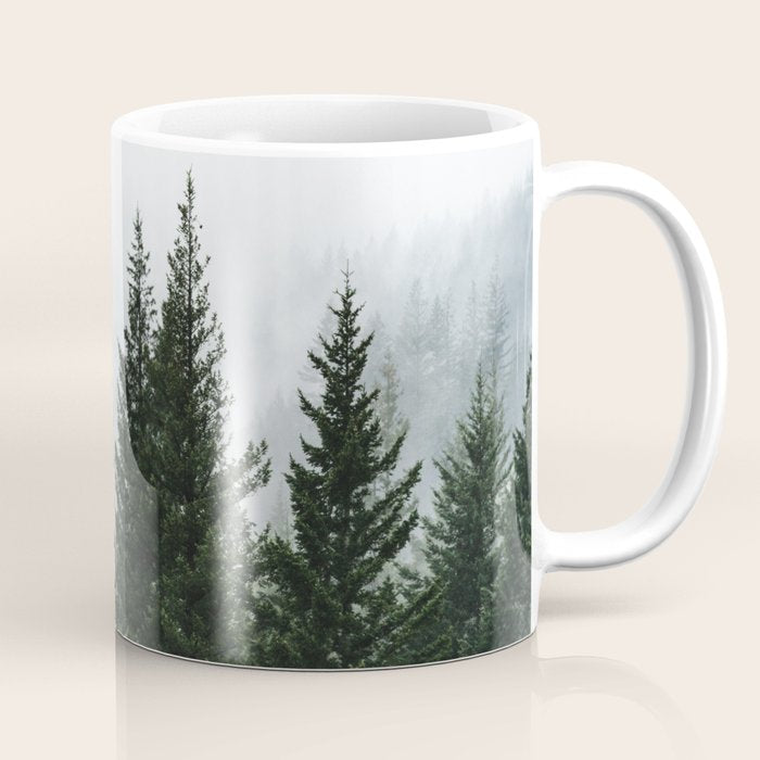 Wanderlust Forest V - Mountain Adventure In Foggy Woods Coffee Mug