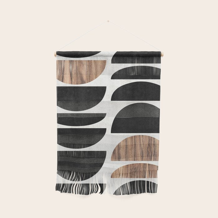 Mid-Century Modern Pattern No.7 - Concrete And Wood Wall Hanging
