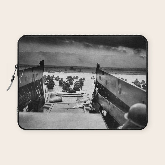 Into The Jaws Of Death - D-Day Vintage Photo By Robert F. Sargent Laptop Sleeve