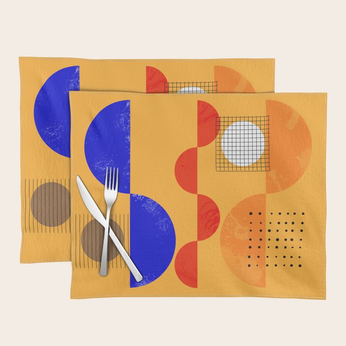 Mid-Century Shapes Abstract No7 Placemat