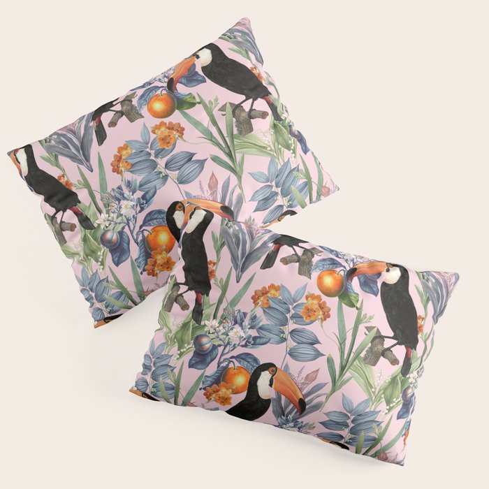Tucan Garden #Pattern #Illustration Pillow Sham
