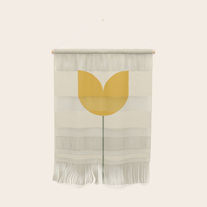 Vintage Tulip Minimalism - Yellow Wall Hanging